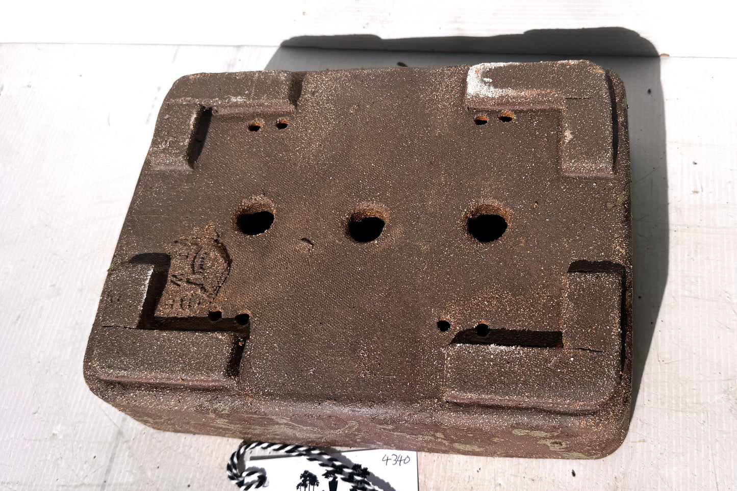 Rectangular 27cm Brown Stoneware Woodash Bonsai Pot