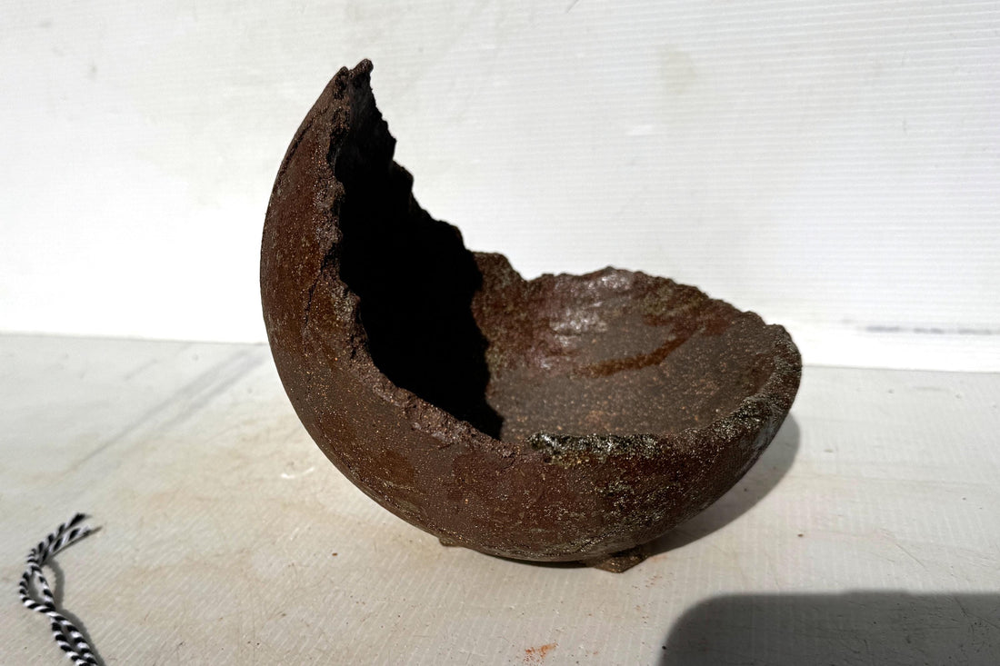 Moon 16cm Brown Stoneware Bonsai Pot