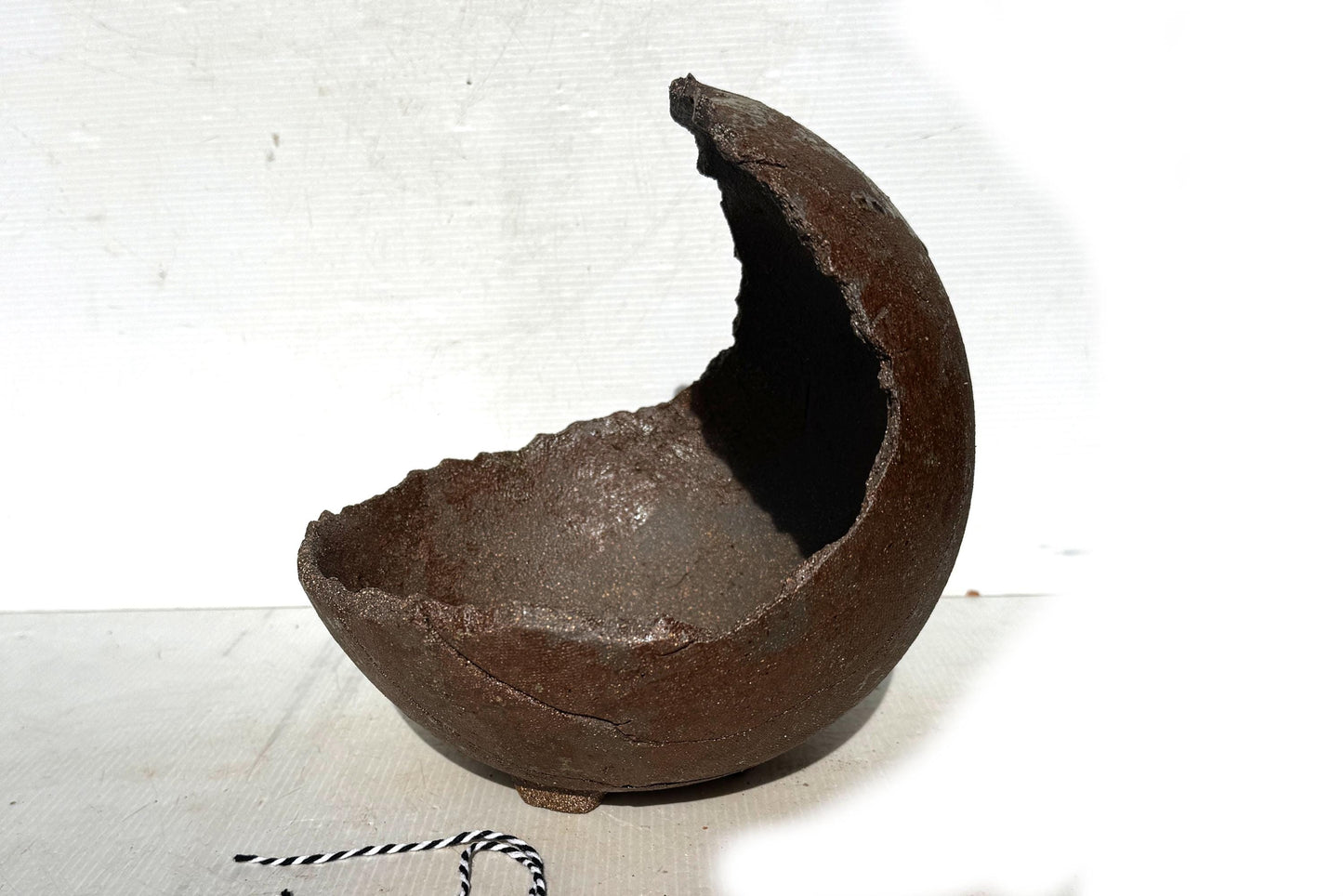 Moon 22cm Brown Stoneware Bonsai Pot