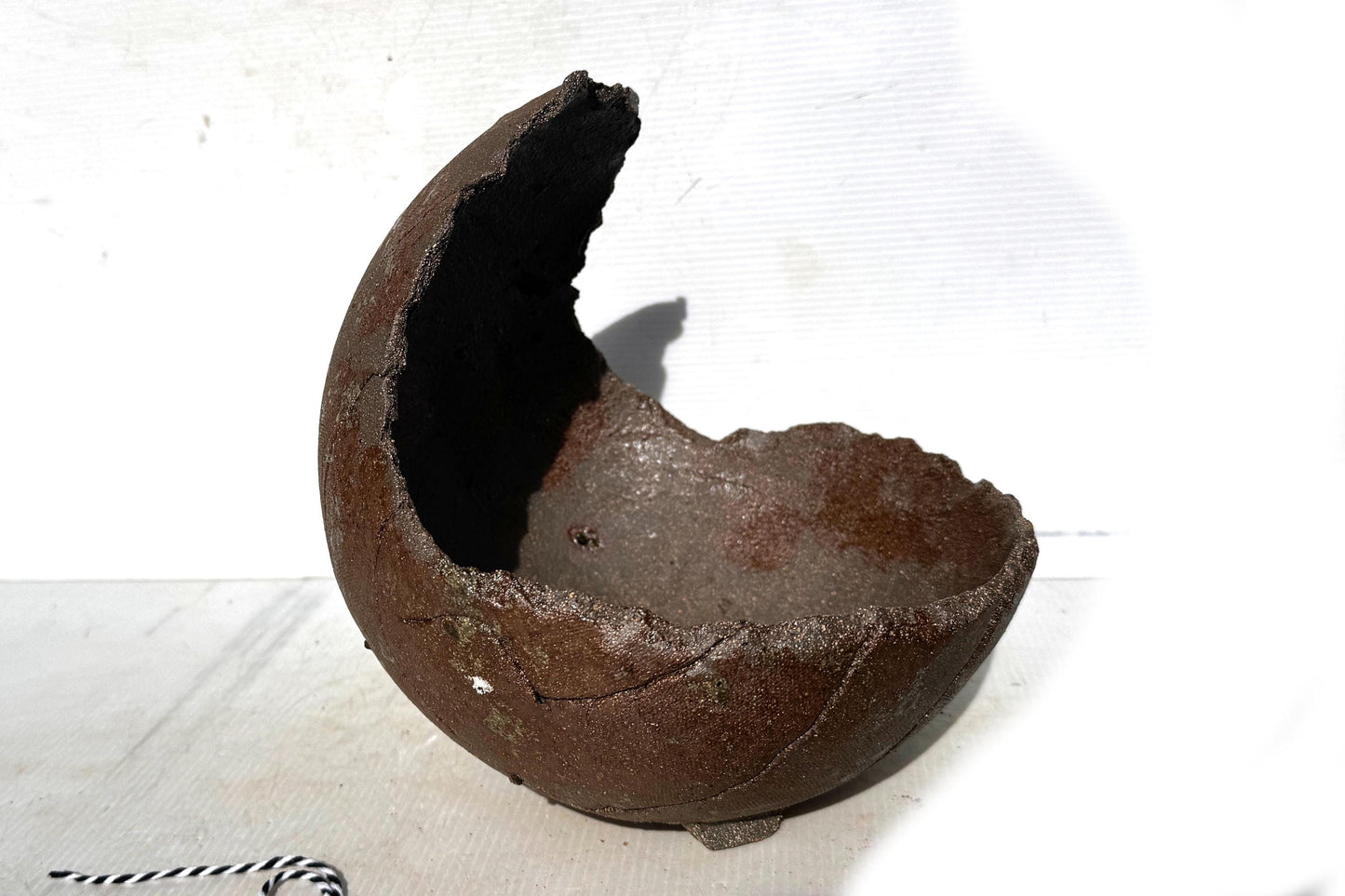 Moon 22cm Brown Stoneware Bonsai Pot