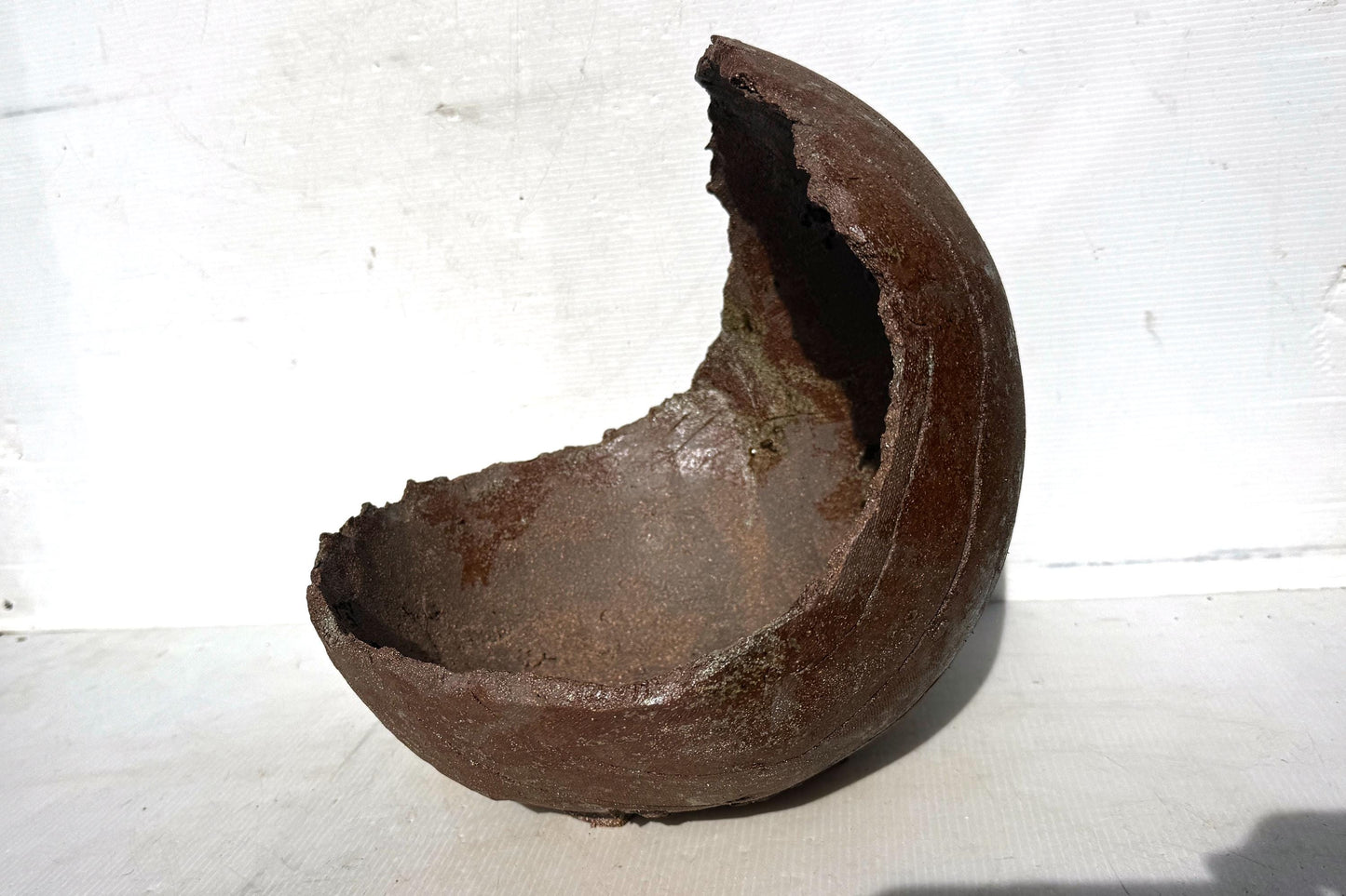 Moon 31cm Brown Stoneware Bonsai Pot