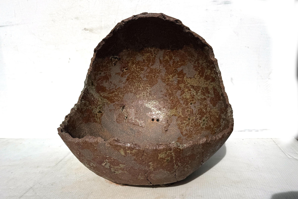 Moon 31cm Brown Stoneware Bonsai Pot