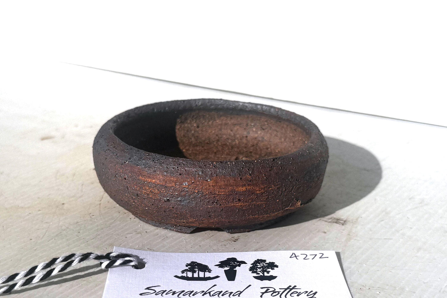 Round 11cm Brown Smooth Finish Stoneware Unglazed Bonsai Pot