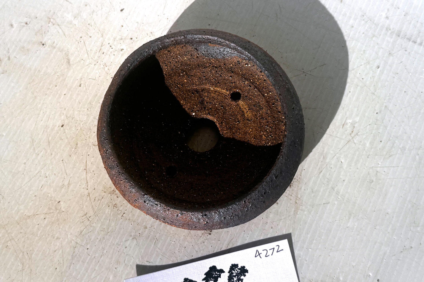 Round 11cm Brown Smooth Finish Stoneware Unglazed Bonsai Pot