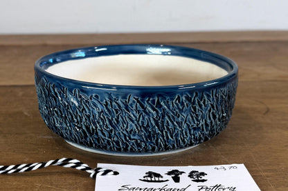 Round 15cm Blue Glazed Stoneware Bonsai Pot
