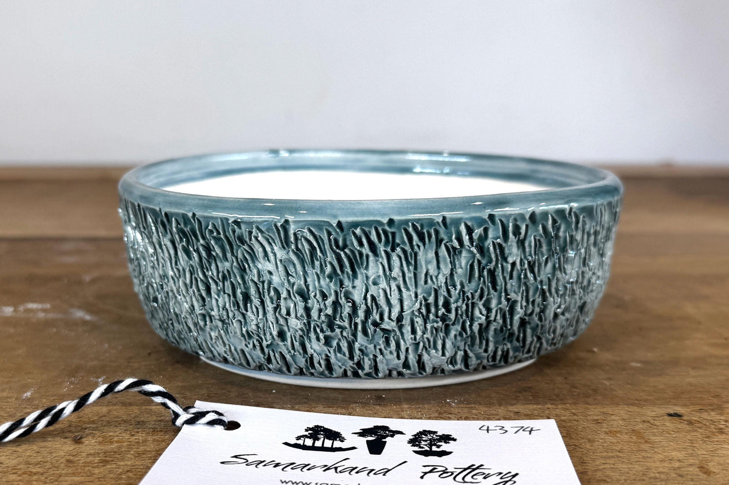 Round 16cm Green Glazed Stoneware Bonsai Pot