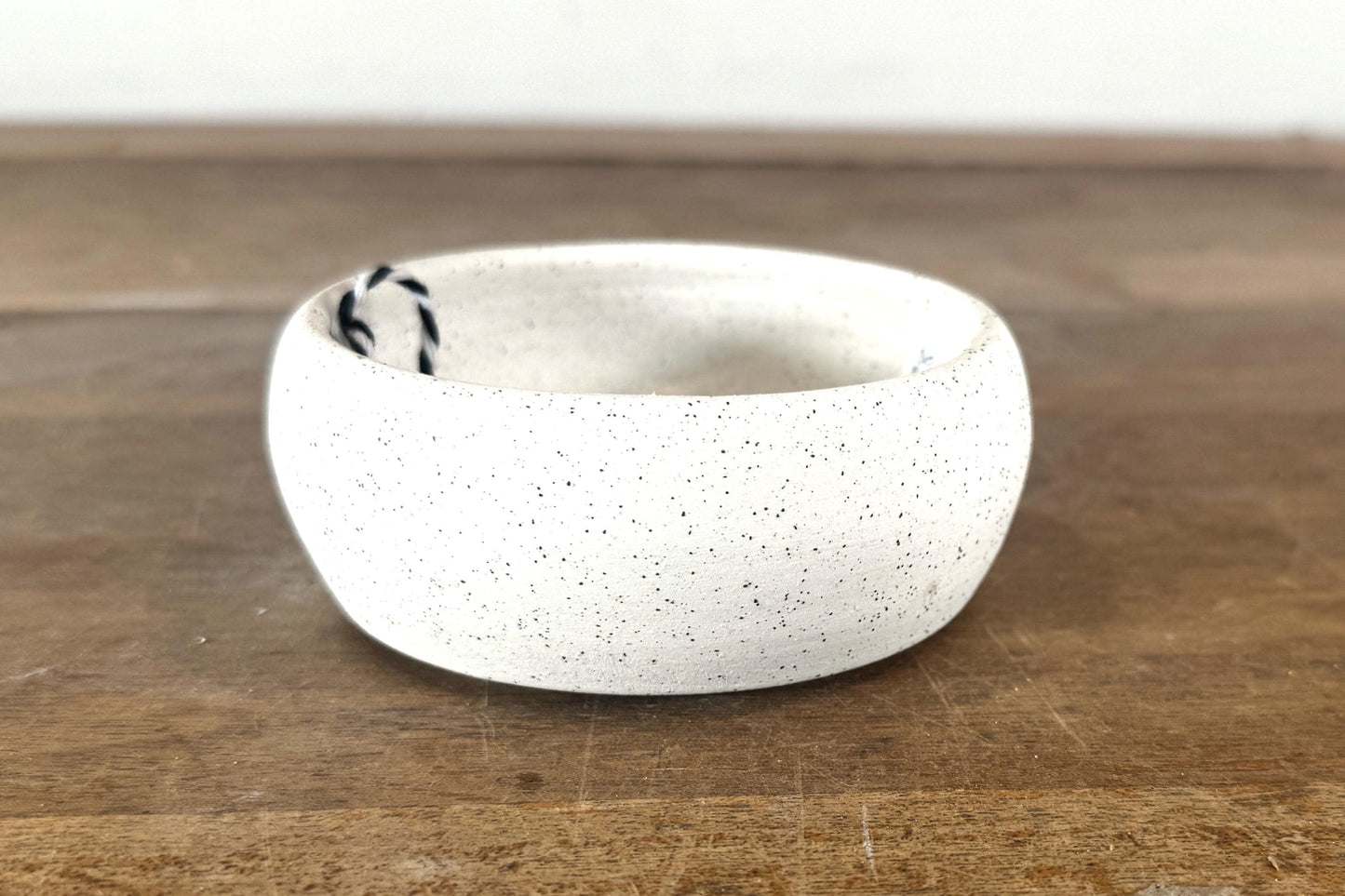 Round 10.5cm White Stoneware Unglazed Bonsai Pot