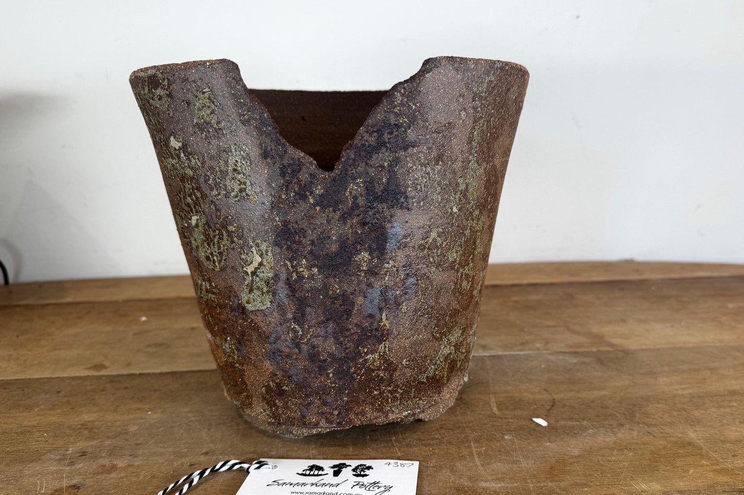 Round 24cm Brown Smooth Stoneware Woodash Bonsai Pot