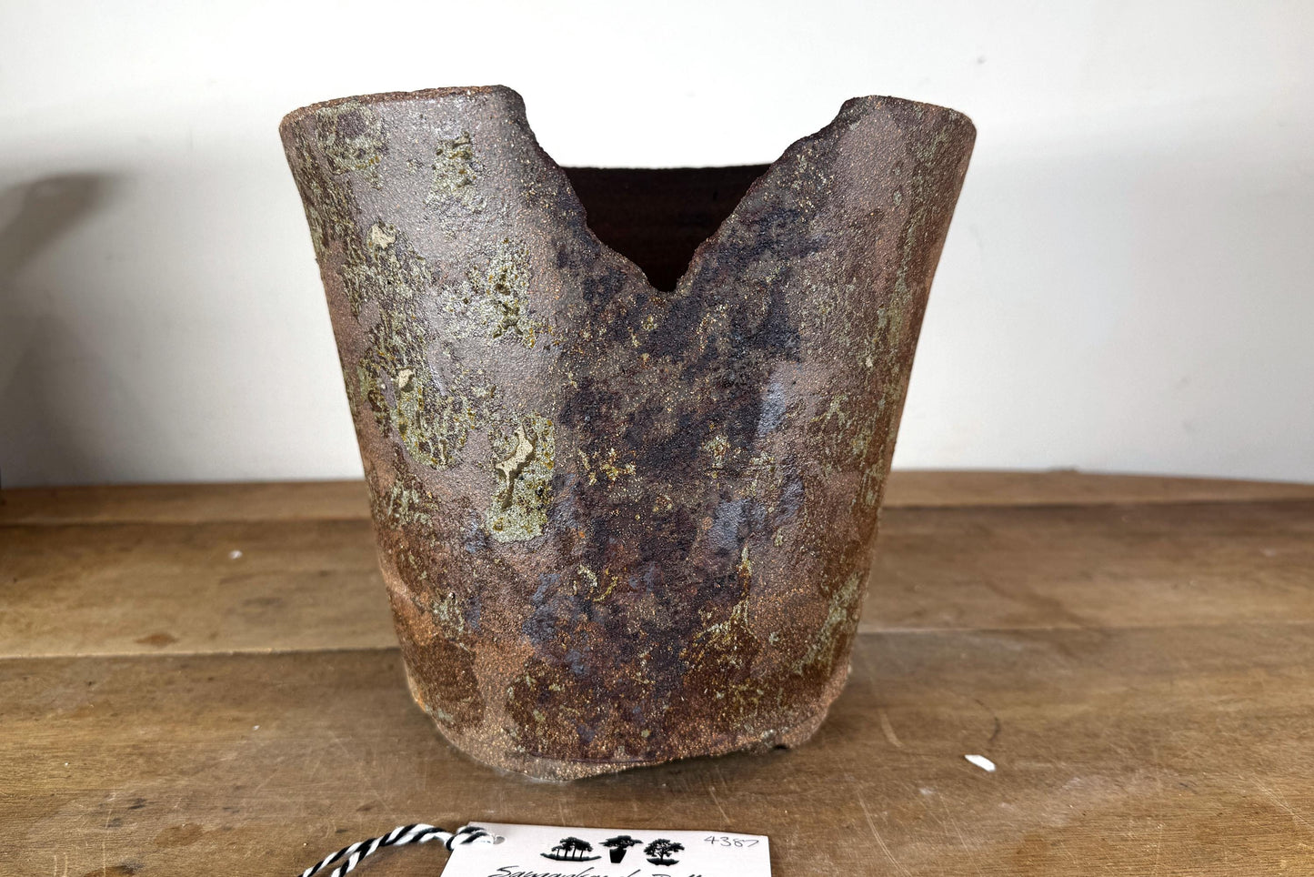 Round 24cm Brown Smooth Stoneware Woodash Bonsai Pot