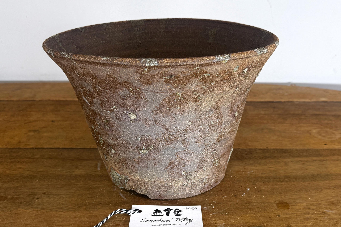 Round 28cm Brown Smooth Stoneware Woodash Bonsai Pot