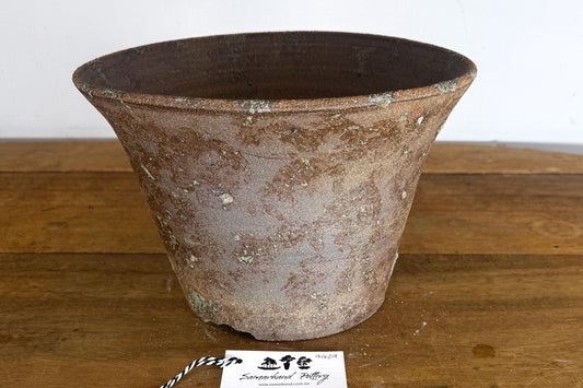 Round 28cm Brown Smooth Stoneware Woodash Bonsai Pot