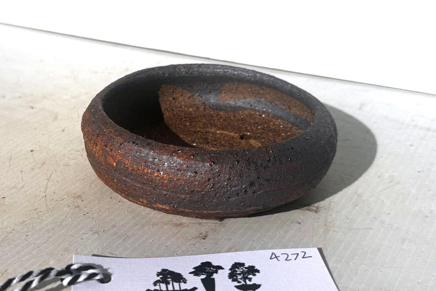 Round 11cm Brown Smooth Finish Stoneware Unglazed Bonsai Pot