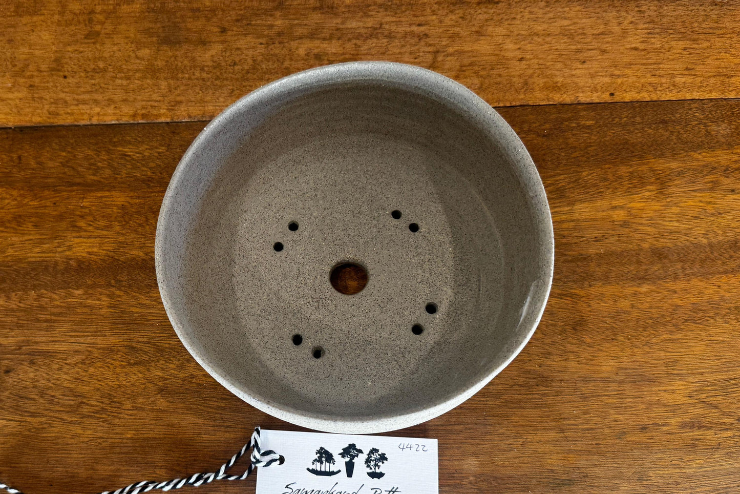 Round 18 cm Grey Smooth Stoneware Bonsai Pot