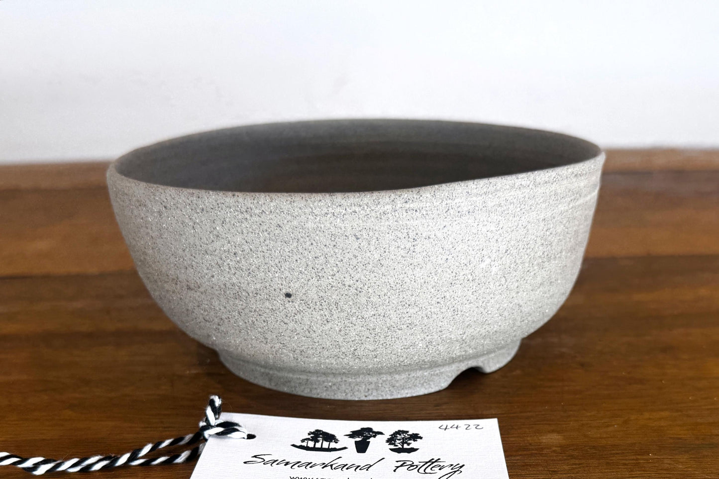 Round 18 cm Grey Smooth Stoneware Bonsai Pot