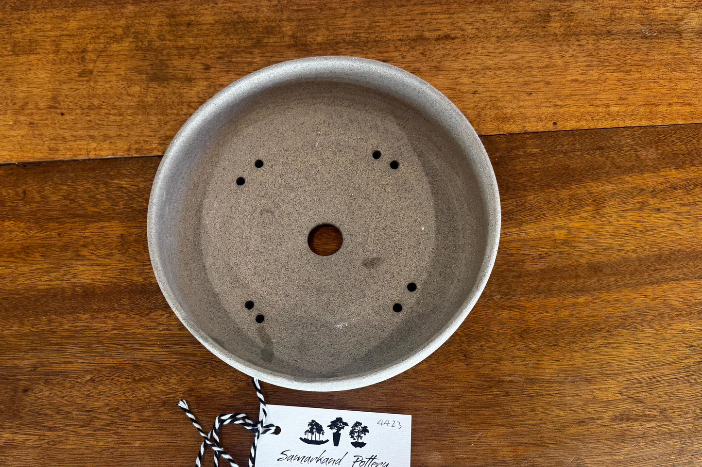 Round 18.5cm Grey Smooth Stoneware Bonsai Pot