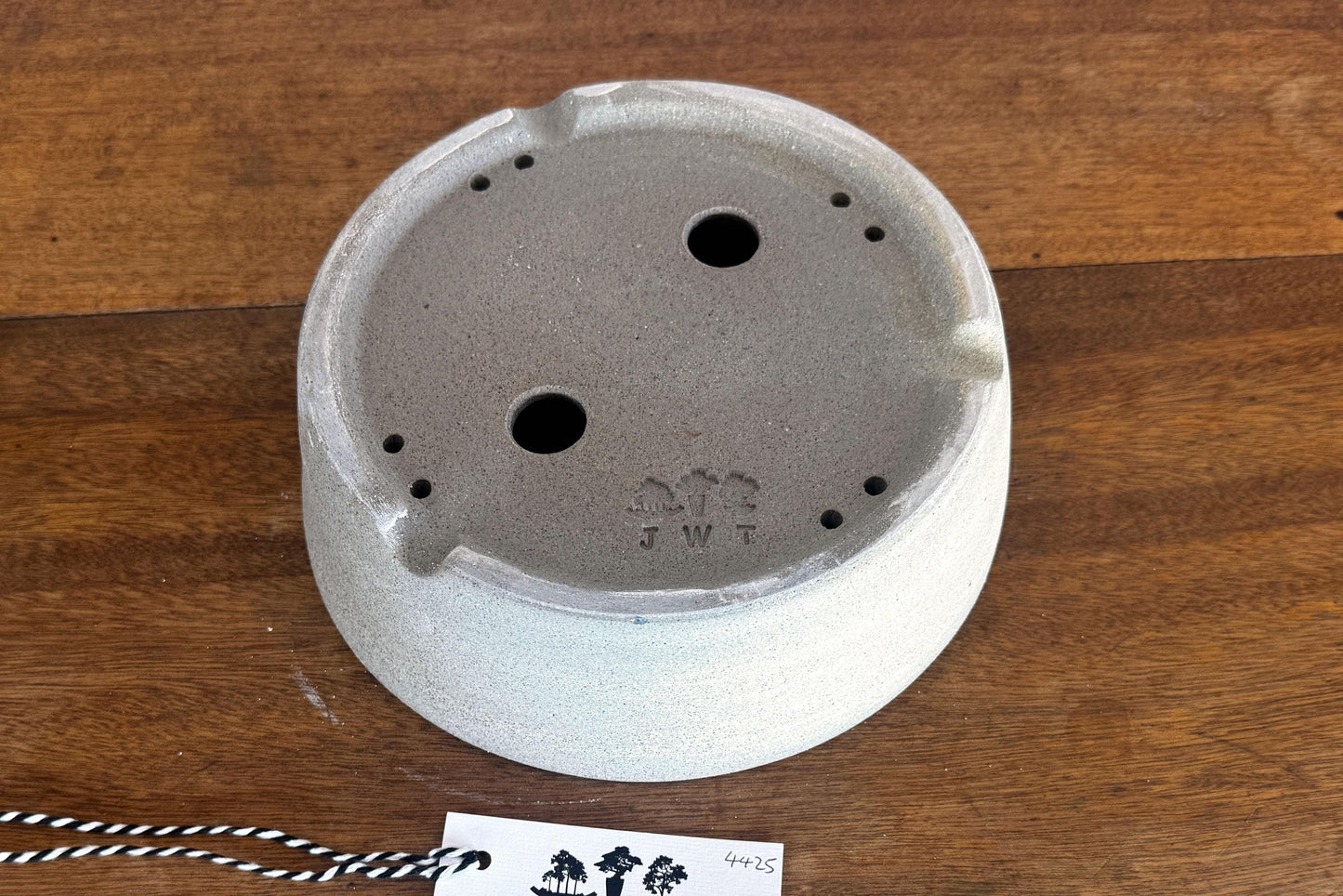 Round 21.5cm Beige Smooth Stoneware Bonsai Pot