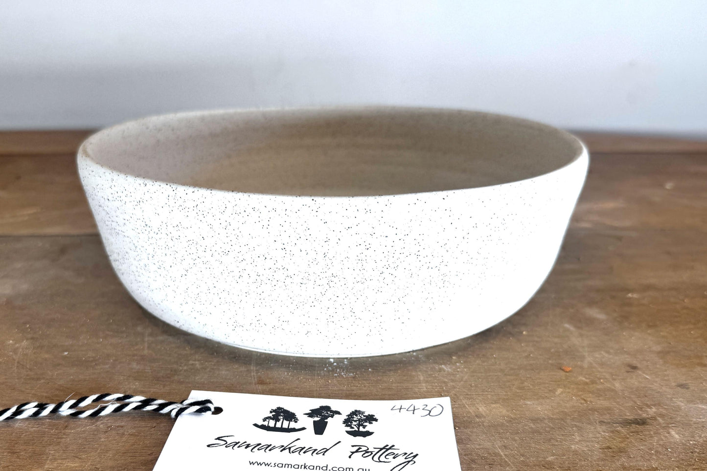 Round 23cm White Stoneware Unglazed Bonsai Pot