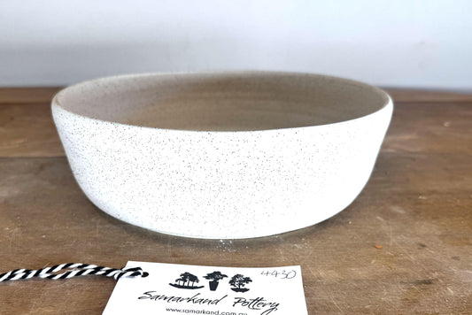 Round 23cm White Stoneware Unglazed Bonsai Pot