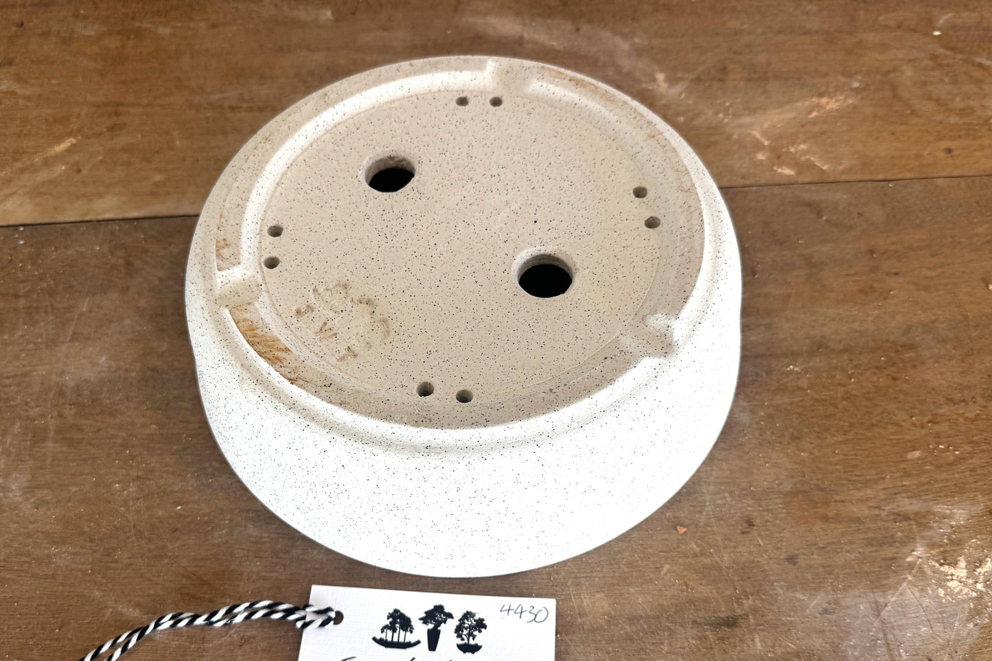 Round 23cm White Stoneware Unglazed Bonsai Pot