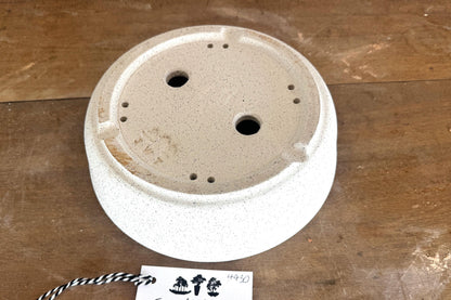 Round 23cm White Stoneware Unglazed Bonsai Pot
