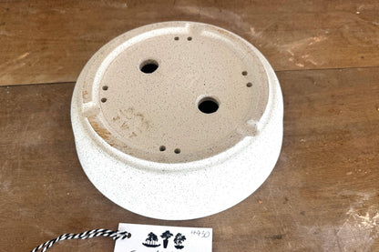 Round 23cm White Stoneware Unglazed Bonsai Pot