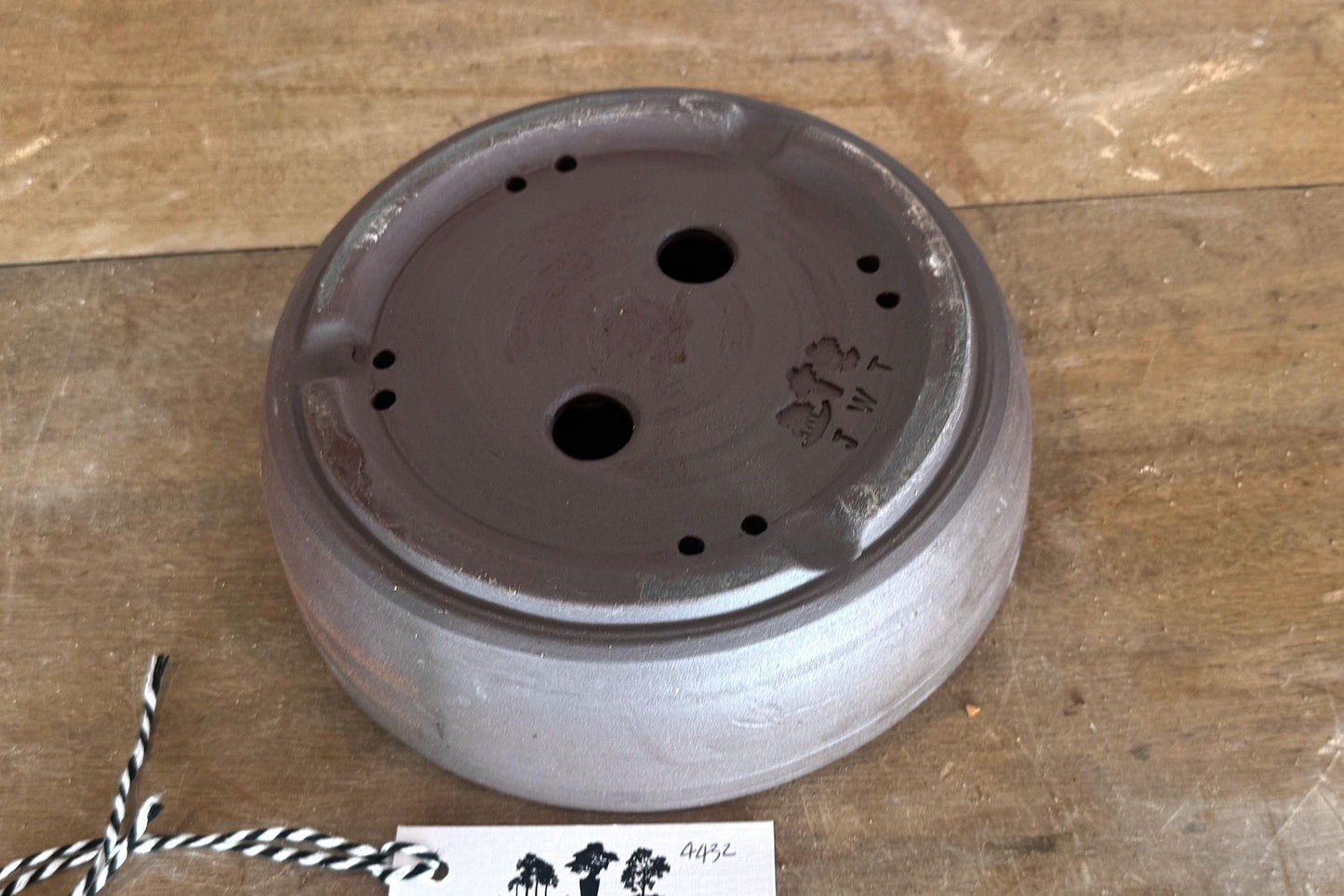 Round 20.5 cm Brown Smooth Stoneware Bonsai Pot