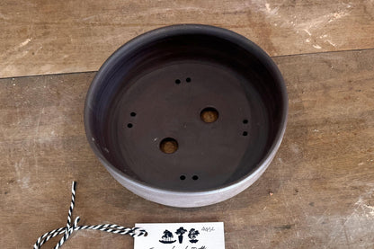 Round 20.5 cm Brown Smooth Stoneware Bonsai Pot