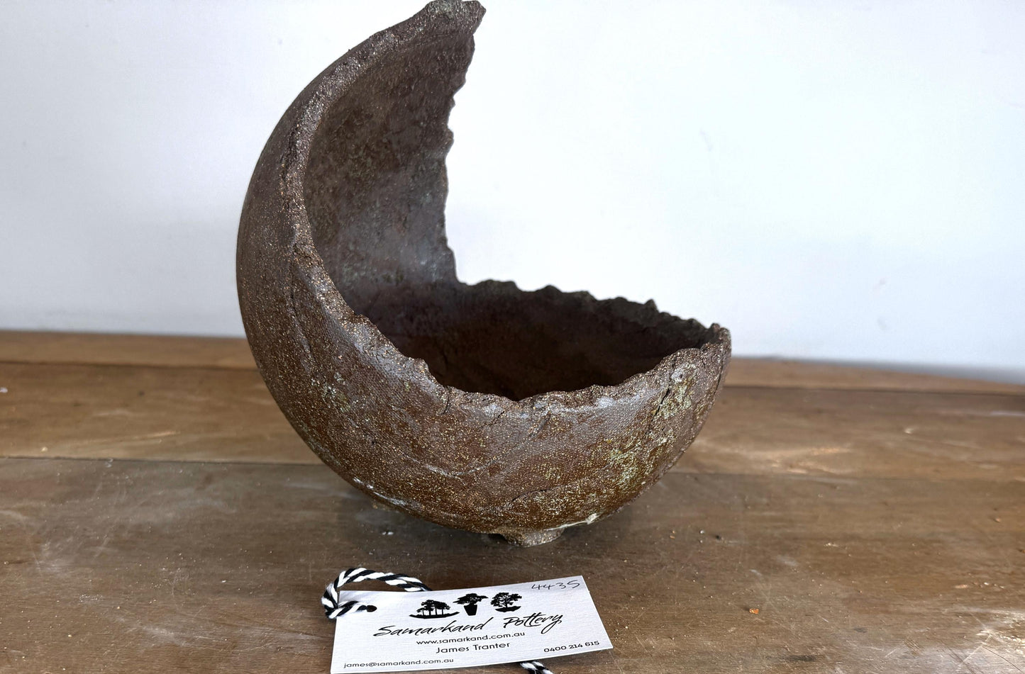 Moon 23cm Brown Stoneware Bonsai Pot