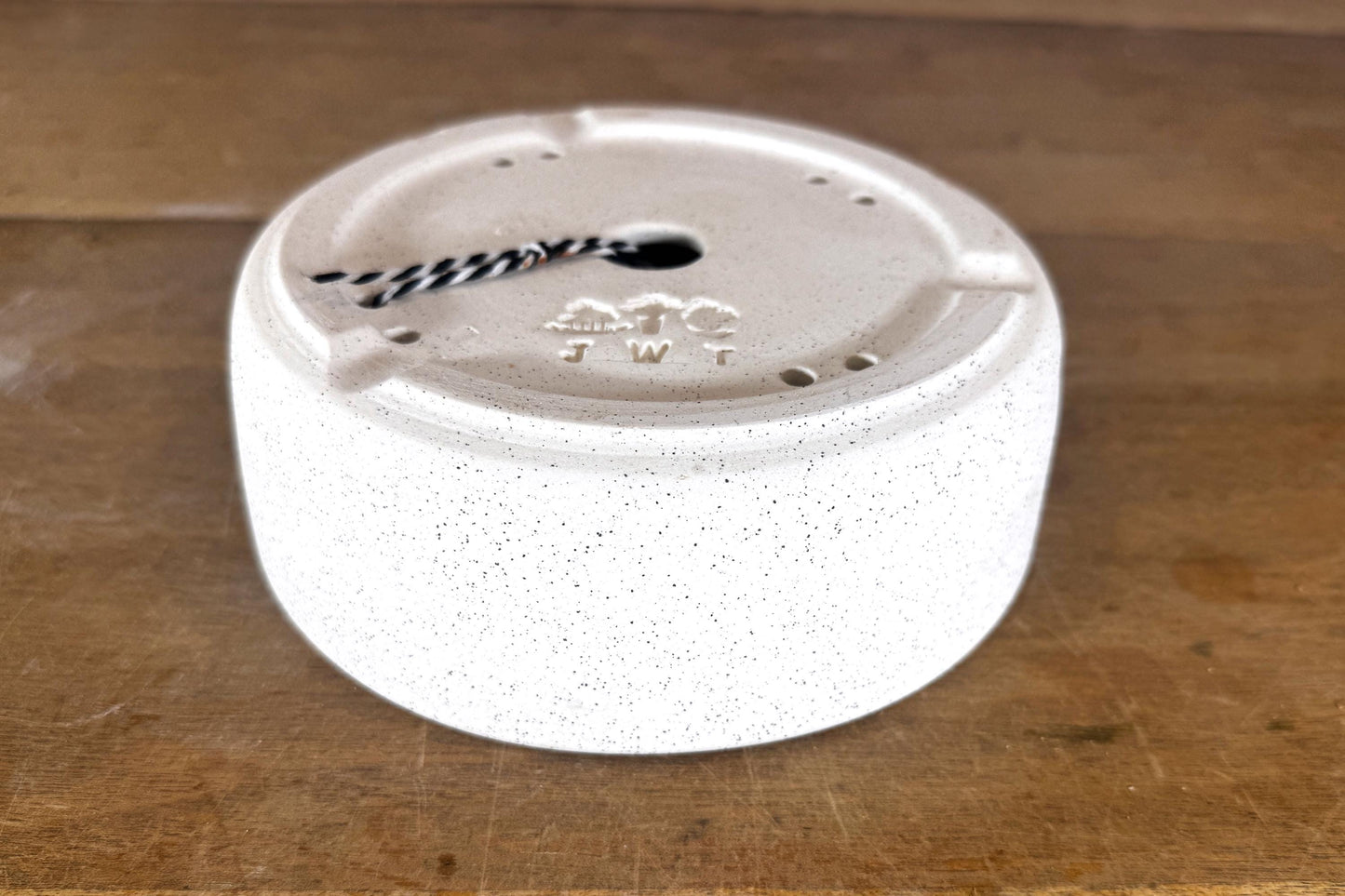 Round 17.5cm White Stoneware Unglazed Bonsai Pot