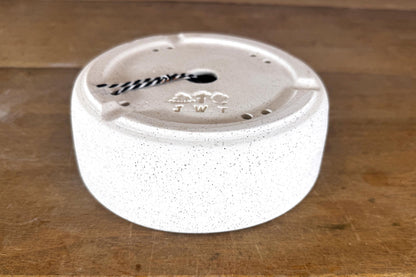 Round 17.5cm White Stoneware Unglazed Bonsai Pot