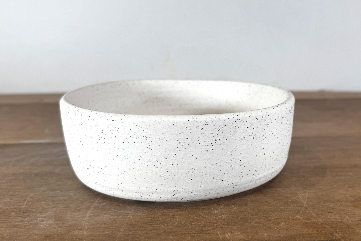 Round 17.5cm White Stoneware Unglazed Bonsai Pot