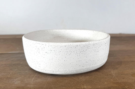 Round 17.5cm White Stoneware Unglazed Bonsai Pot