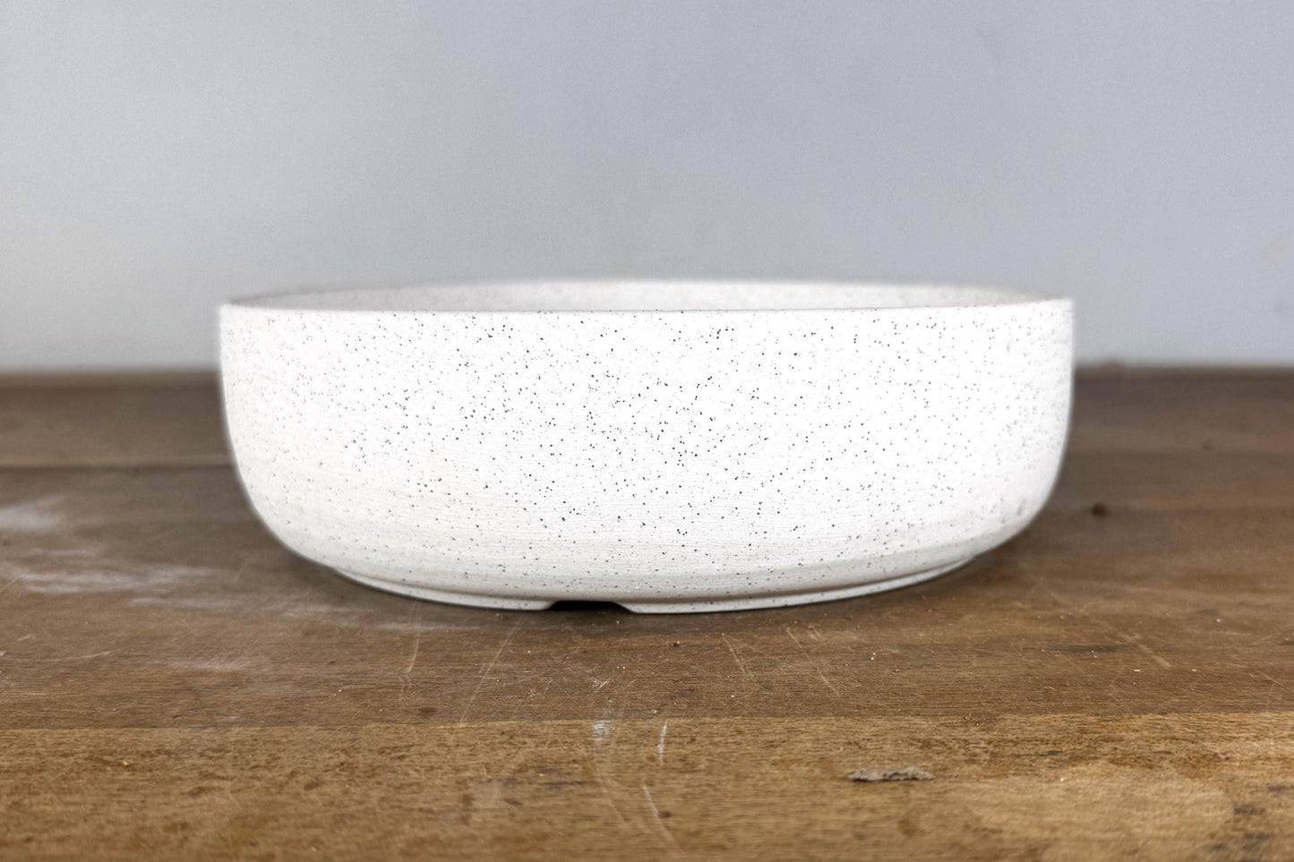 Round 20cm White Stoneware Unglazed Bonsai Pot