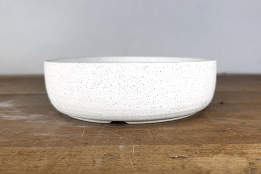 Round 20cm White Stoneware Unglazed Bonsai Pot