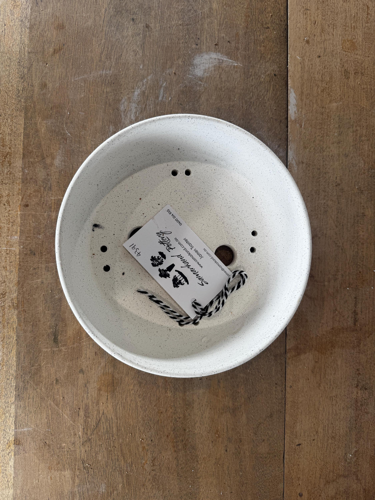 Round 20cm White Stoneware Unglazed Bonsai Pot