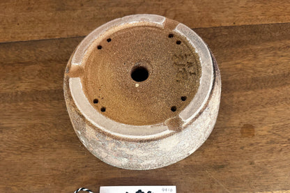 Round 19.5cm Brown Smooth Stoneware Woodash Bonsai Pot
