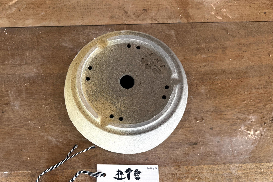Round 20 cm Grey Smooth Stoneware Bonsai Pot