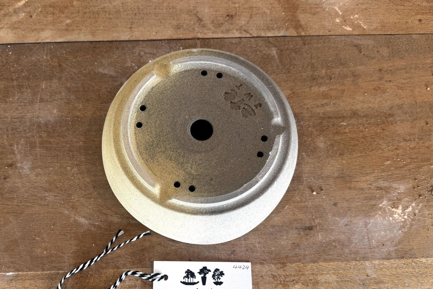 Round 20 cm Grey Smooth Stoneware Bonsai Pot