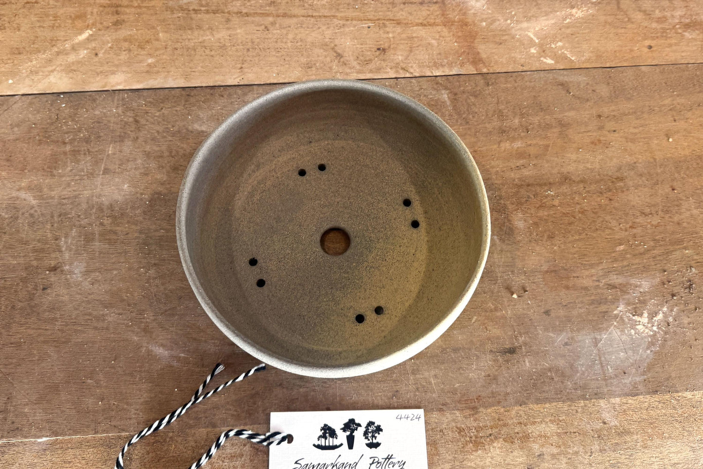Round 20 cm Grey Smooth Stoneware Bonsai Pot