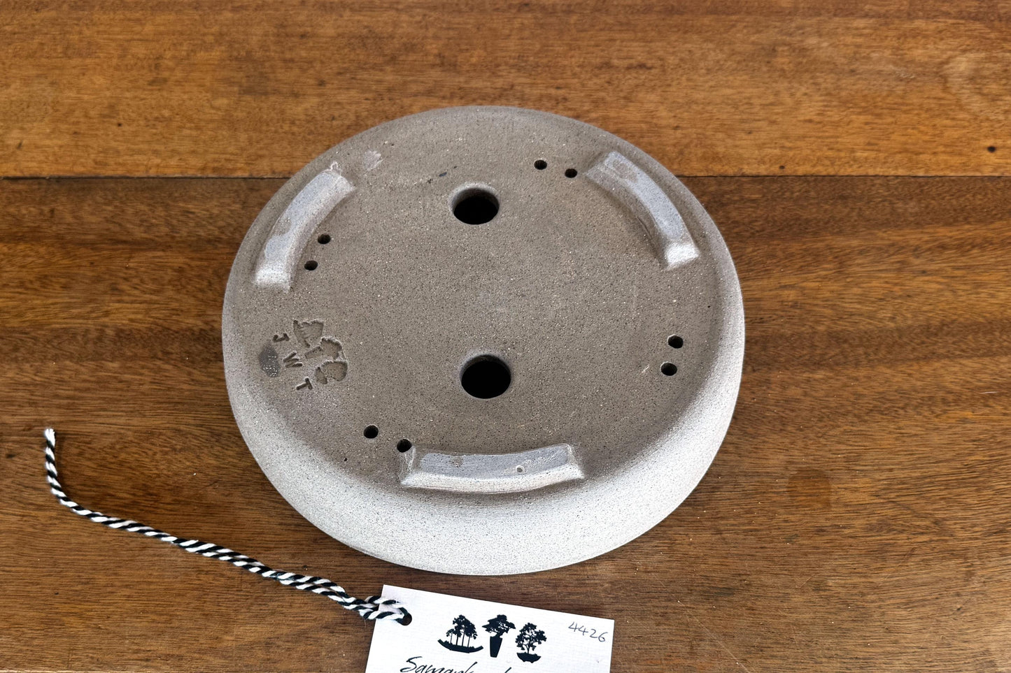 Round 22cm Grey Smooth Stoneware Bonsai Pot