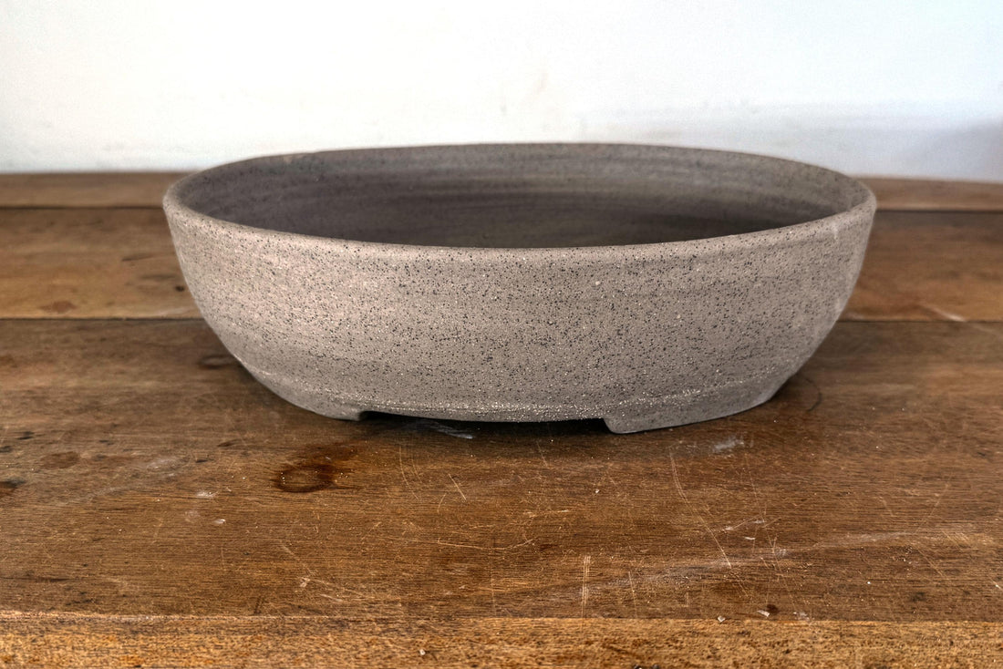 Oval 28cm Stoneware Smooth Finish Unglazed Bonsai Pot