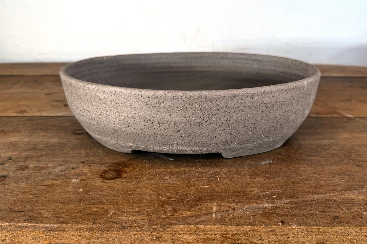 Oval 28cm Stoneware Smooth Finish Unglazed Bonsai Pot