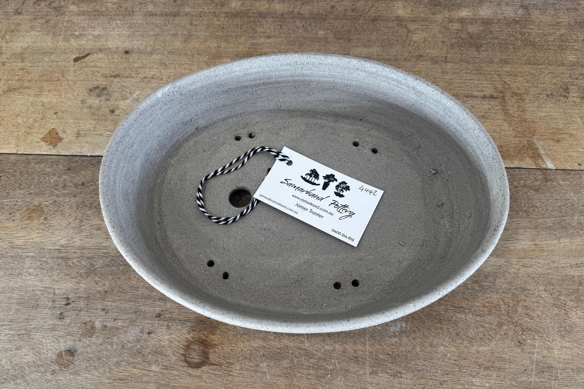 Oval 28cm Stoneware Smooth Finish Unglazed Bonsai Pot