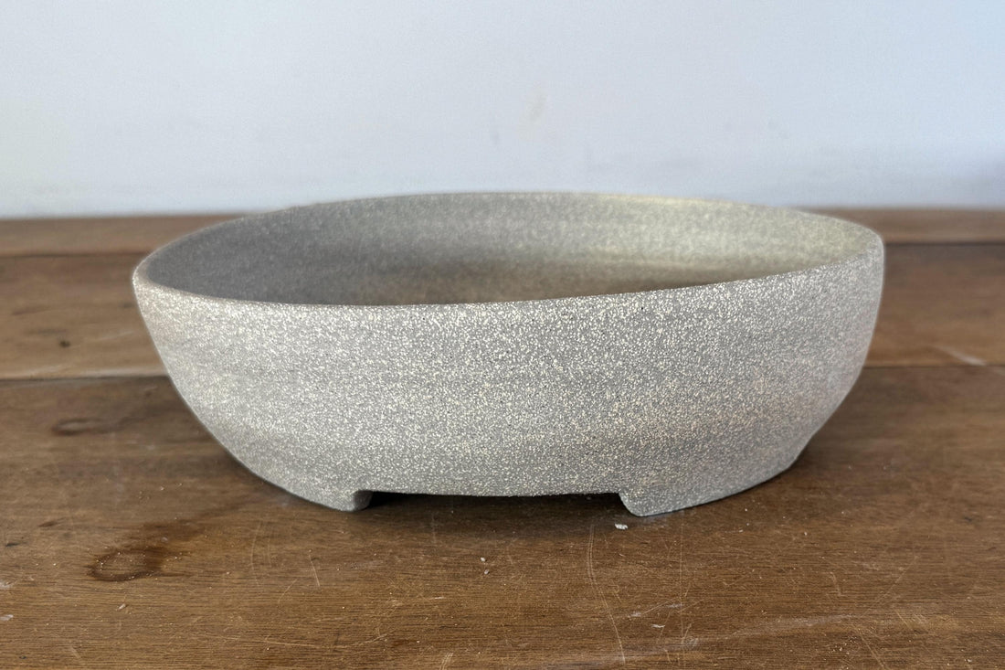 Oval 23.5cm Stoneware Smooth Finish Unglazed Bonsai Pot