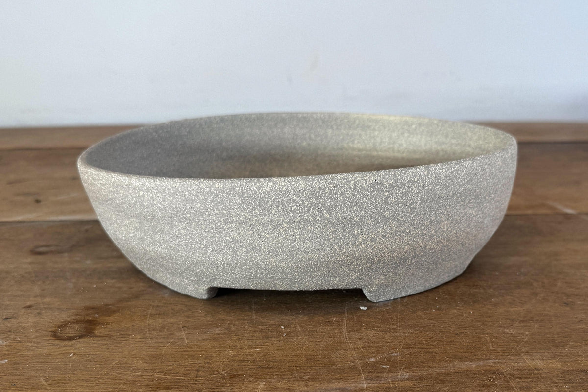 Oval 23.5cm Stoneware Smooth Finish Unglazed Bonsai Pot