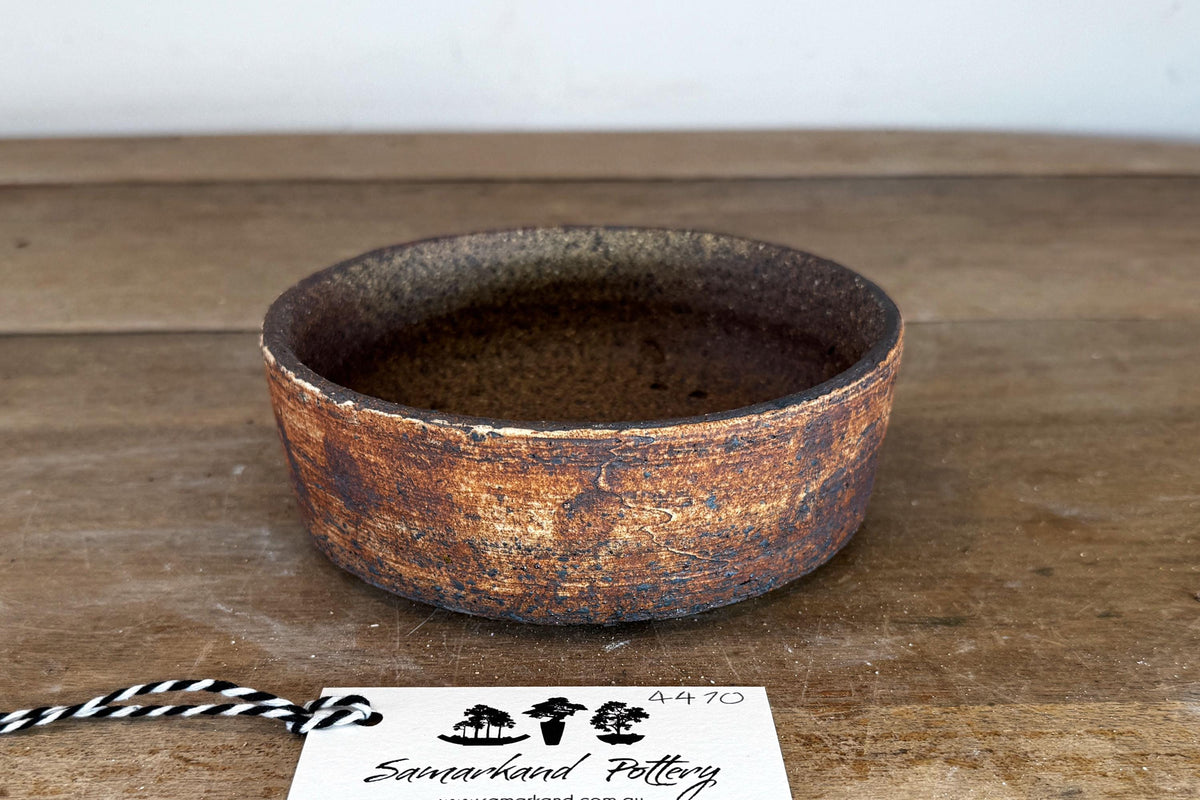 Round 15.5cm Brown Stoneware Unglazed Bonsai Pot
