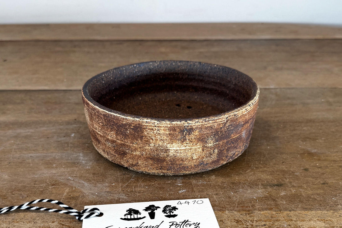 Round 15.5cm Brown Stoneware Unglazed Bonsai Pot