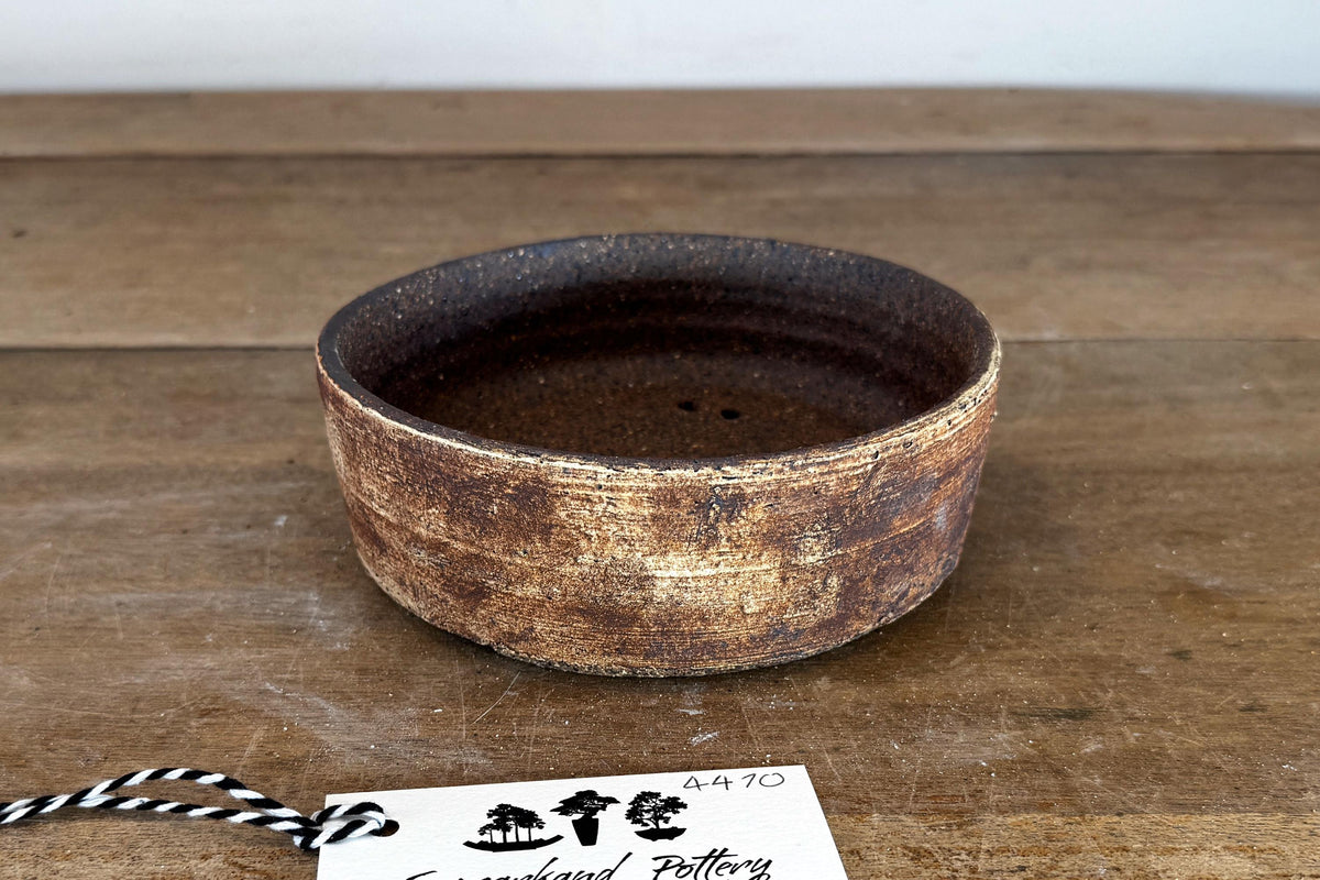 Round 15.5cm Brown Stoneware Unglazed Bonsai Pot