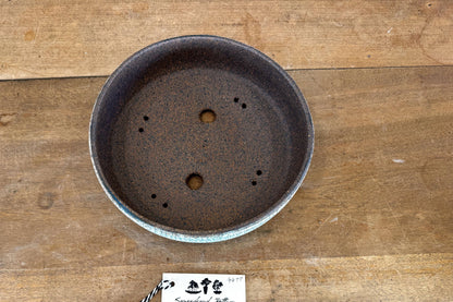 Round 31.5cm Blue and White Stoneware Unglazed Bonsai Pot