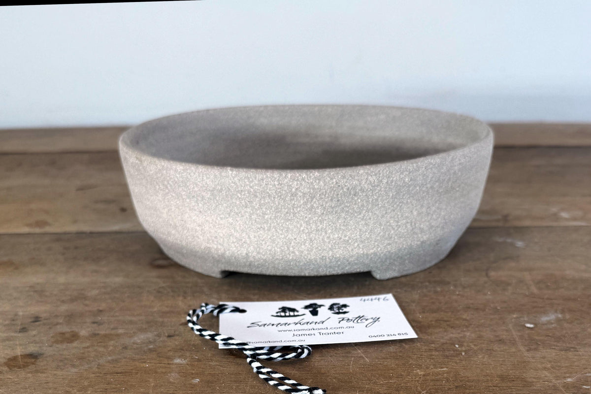 Oval 22cm Stoneware Smooth Finish Unglazed Bonsai Pot